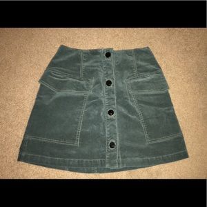 green button up skirt